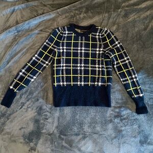 Banana Republic Navy and Yellow Knit Sweater